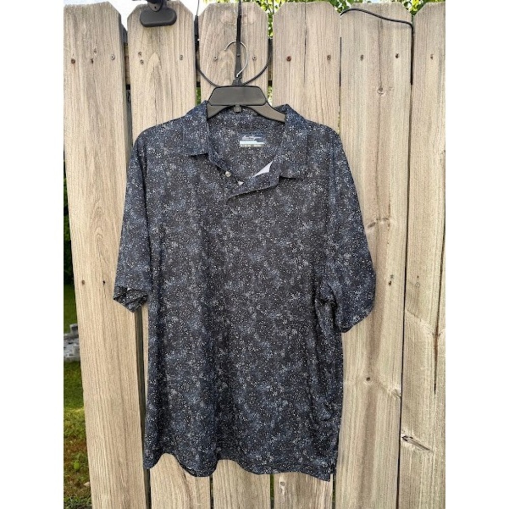 Golf‎ Performance Ben Hogan Polo Shirt Mens XL Navy Blue Speckled Print
